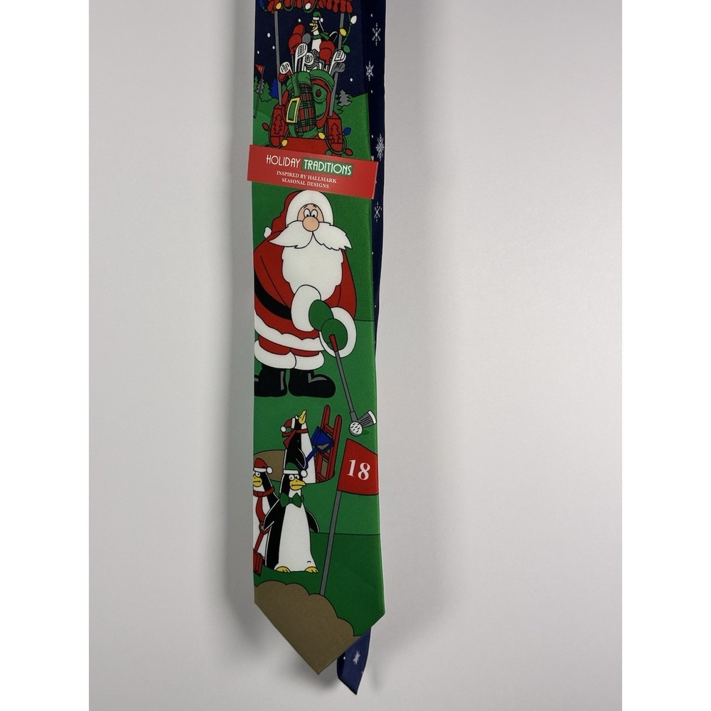 Golfing Santa Christmas Novelty tie VON MAUR Special Ties Holiday Tradition